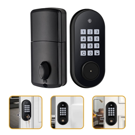LITINKIMI 1Set Home Keypad Deadbolt Door Lock with Keyless Entry Black ABS and Copper
