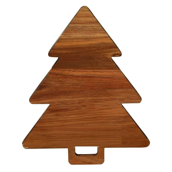 HONMEET Tree Shaped Kitchen Cutting Board Light Brown Wooden Tray for Food Prep 1 Pack