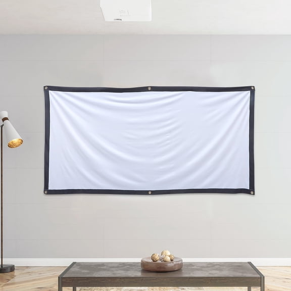 HONMEET 1Set Foldable White Projector Movie Screen with Opaque Backing for Clear Indoor Projection