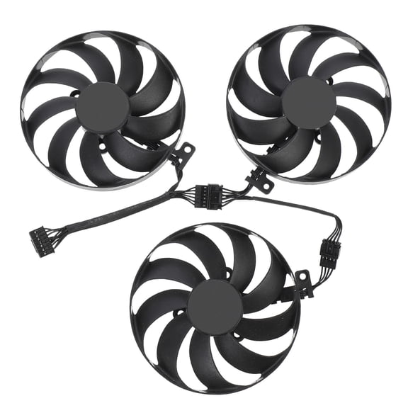 HONMEET GPU Cooler Fan Replacement Set for Cooling and Efficient Heat Dissipation, Black
