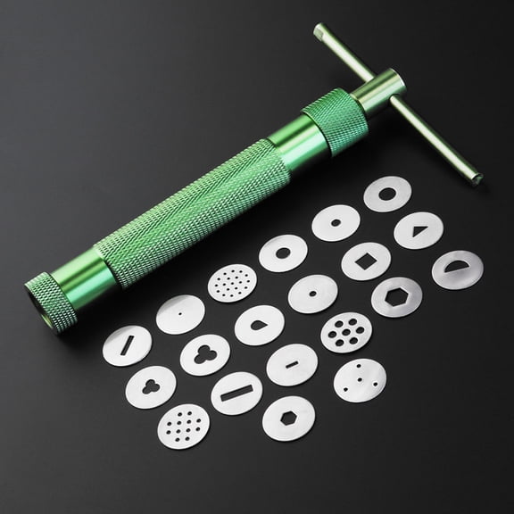 HONMEET Green Polymer Clay Extruder Tool Set with 20 Disc Plates for Versatile Crafting and Clay Art Projects