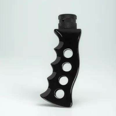 HONMEET Car Handle Shifter Lever Set, Black Aluminum Alloy with Resin, Stylish Design for Vehicle Interior Upgrade