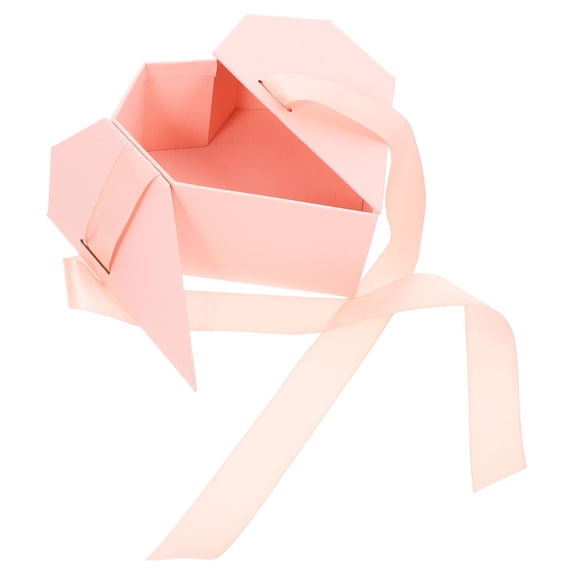 HONMEET 1Set Heart Box With Protection For Anniversary Women Pink