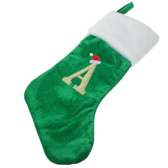 HONMEET Green Christmas Stocking for Fireplace Decoration, Single Cloth Holiday Ornament for Festive Home Decor