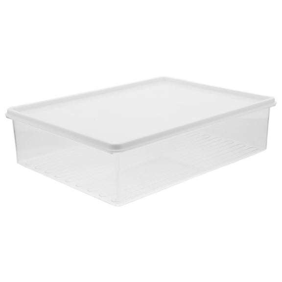HONMEET Clear Small Ice Bin for Freezer, Space-Saving Food Storage Container with Fresh-Keeping PE Material