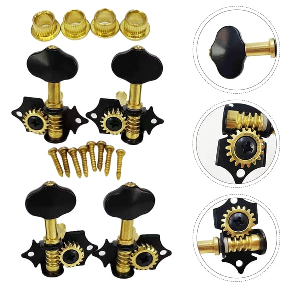 HONMEET 1Set Locking Guitar Tuners with Sleek Design and Accurate Tuning for 4 String Ukulele and Bass