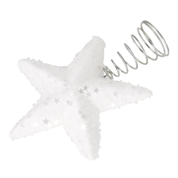 HONMEET Glitter Christmas Tree Star Topper White Foam Iron Holiday Decoration