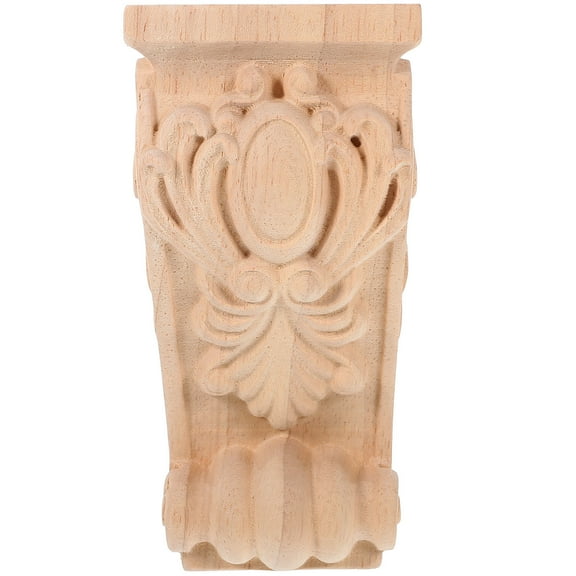 HONMEET Wood Carved Onlay Wood Corbel Khaki Homeowners Interior Decoration 1Set
