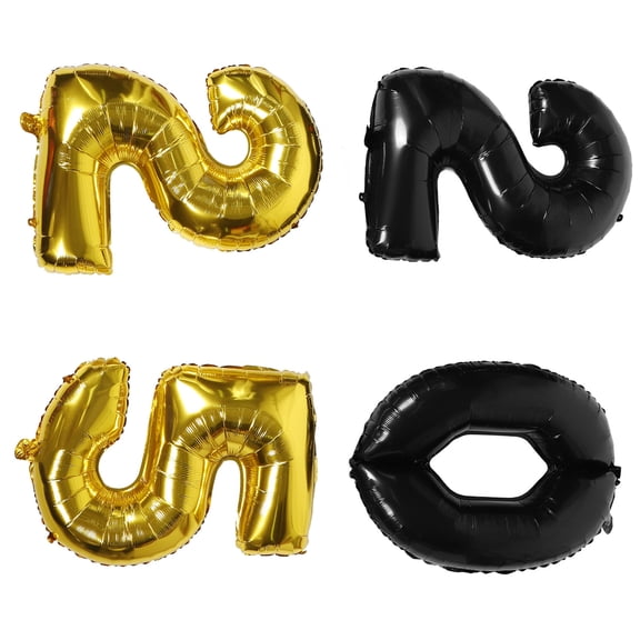 HONMEET 1Set Large Number Balloons Foil Material Party Prop for New Year and Graduation Events