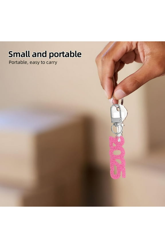 1Set Pink Acrylic Number Shape Key Ring For Women Style Backpack Decoration New Year Party