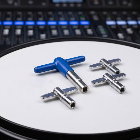 HONMEET 1Set Portable Drum Tuning Tool with Rubber Wrapped Handle and High Torque for Studio and Marching Use