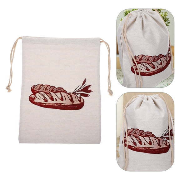 HONMEET Rectangular Linen Bread Bag Set for Reusable Food Storage, Daily Use, , Assorted Colors