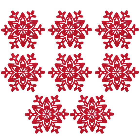 HONMEET Red Felt Xmas Coaster Cup Pad Heat Insulation for Christmas 1Set