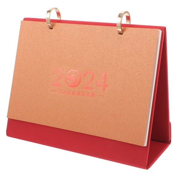 HONMEET Office Desk Calendar Red Manual Date Change 1Pack 8.5X6.9X2.0In