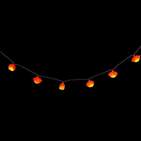 HONMEET Red Lip Shape String Lights 1 Set for Party Decoration, Reusable Outdoor Twinkle Lighting