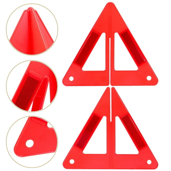 HONMEET Reflective Triangle Road Warning Sign Red PVC for Vehicle Owners in Car Trunks 1Pcs
