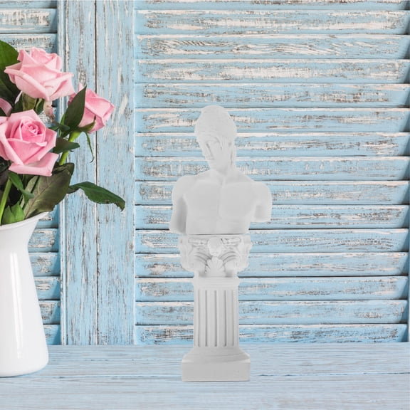 HONMEET 1Set Resin Roman Column Sculpture White Decorative Statue for Table and Garden Display