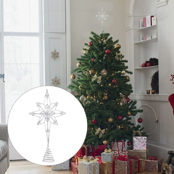 HONMEET Star Tree Topper Christmas Decoration with Sturdy Iron Build, Elegant Holiday Tree Ornament