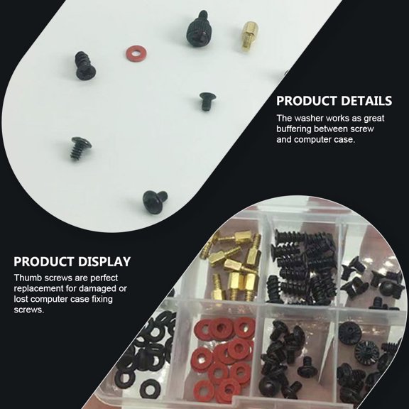 HONMEET 1Set Reusable Sturdy Countersunk Screws and Knurled Thumbscrews for Computer Chassis Repair