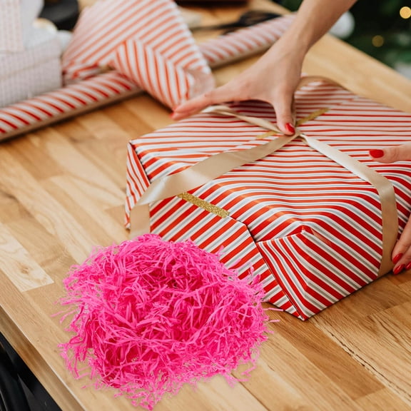 HONMEET 1Set Rosy Shredded Tissue Paper Box Filler for Present Wrapping and Protective Packaging