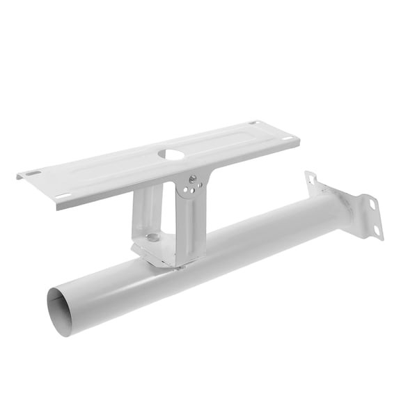 HONMEET Solar Street Light Bracket, White Metal, Angle Adjustable, Easy Install, Outdoor Lighting