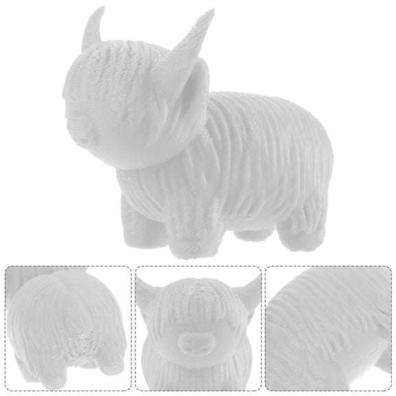 HONMEET White Plastic Cow Figurine Set of 1, Cute Home and Office Decoration, Perfect Gift for Animal