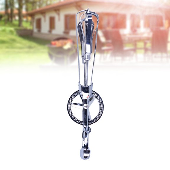 HONMEET Plated Silver Manual Egg Beater Kitchen Mixer for Egg Beating Sauces and Dressings with Dishwasher Safe Blades