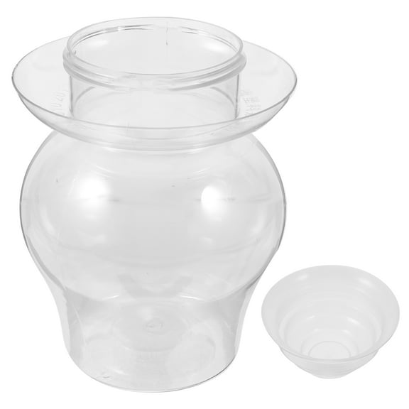 HONMEET White Plastic Airtight Fermenting Pickle Jar with Wide Mouth for Easy Filling and Access