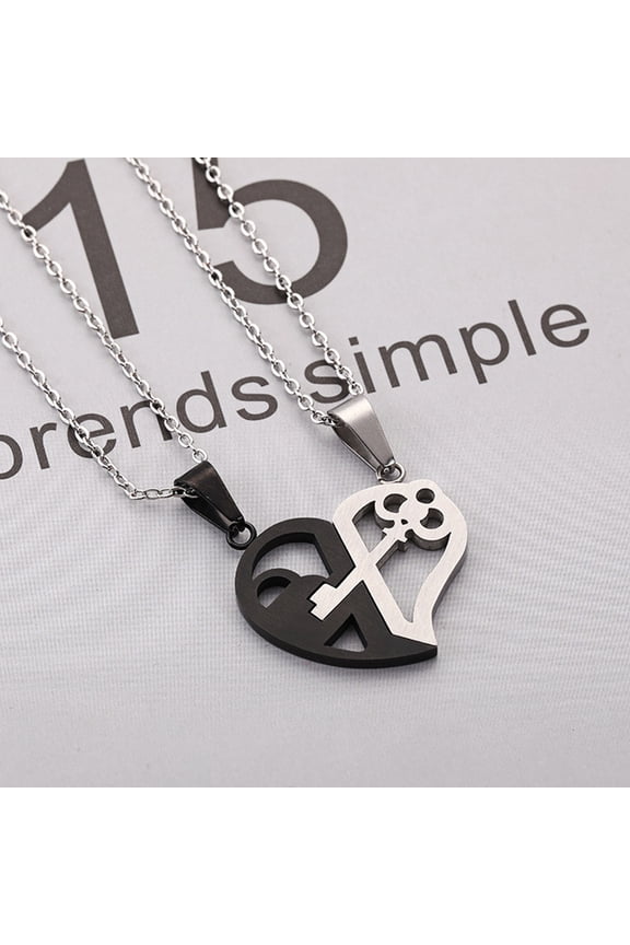 Stylish Black Couple Necklace Set, Fashionable Neck Ornament for Daily Wear and Special Festive Celebrations