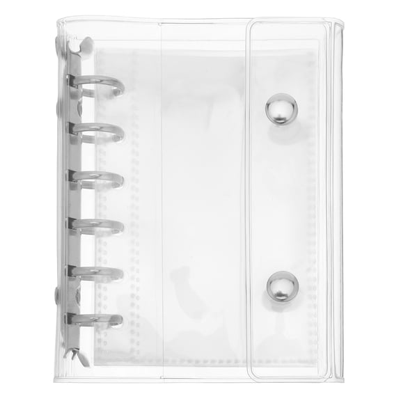 HONMEET 1Set Transparent A7 Binder with Snap Button Closure and Inner Pockets for Paper