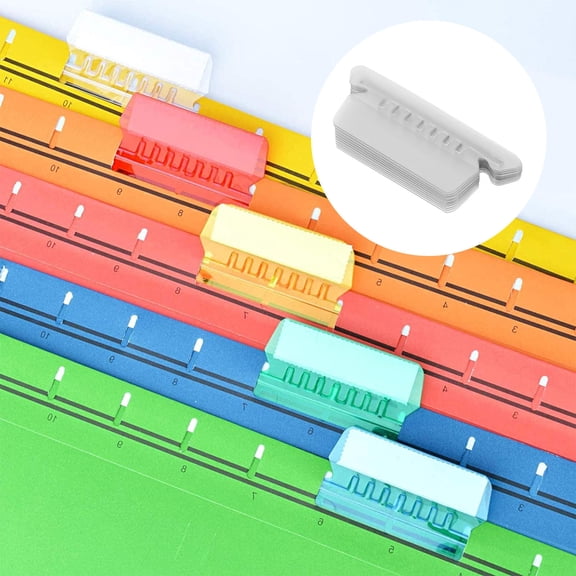 HONMEET 1Set Versatile Transparent PVC Tabs for Hanging File Folders and Document Organizing