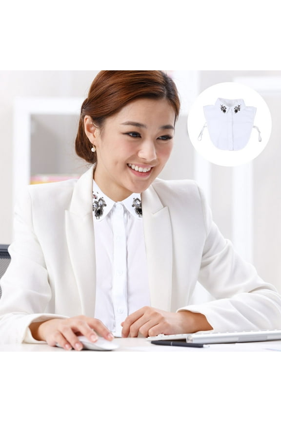 Women Fake Collar Chiffon 1Set 13.4x13.8in