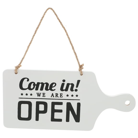 HONMEET Double-Sided White Wooden Hanging Sign for Business Door, Open Closed Door Decor, and Stylish