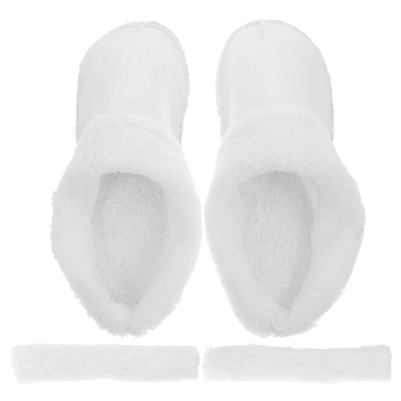 HONMEET 1Set Winter Warm Shoes Insoles Plush Removable Washable Lining Foot Warmers for Rain Boots White