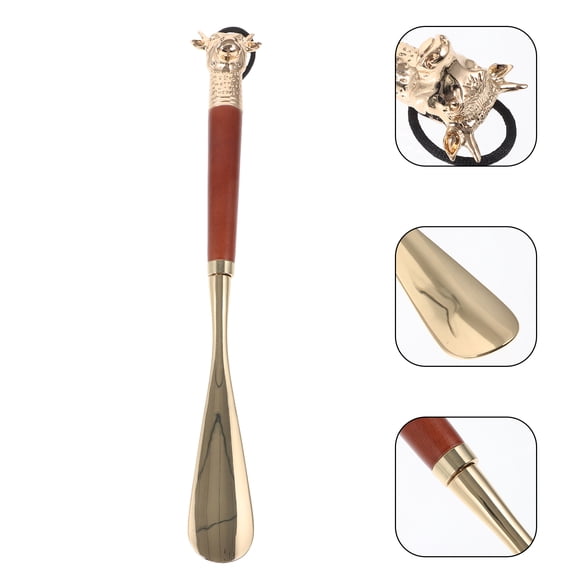 HONMEET 1Set Women Shoe Horn for Boot Modern Aesthetic Golden Brown .6x1.4x1.4in