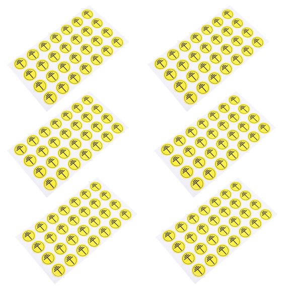 HONMEET 1Set Yellow Machinery Safety Sticker Ground Connection Warning Decal