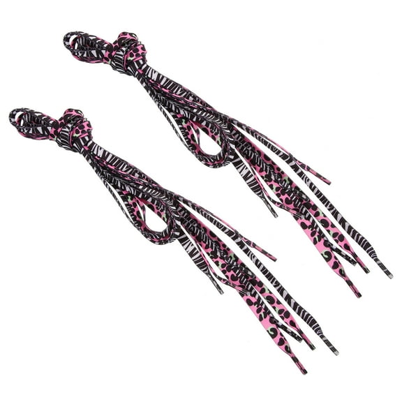 HONMEET 2Pairs Trendy Black Flat Shoelaces High Density Wide Shoestrings for Outdoor Casual Shoes
