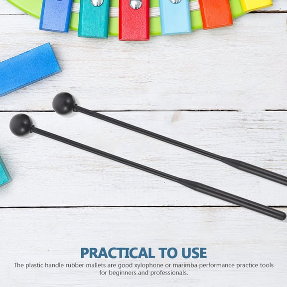 HONMEET 2 Pairs of Plastic Rubber Drum Stick for Musicians Xylophone