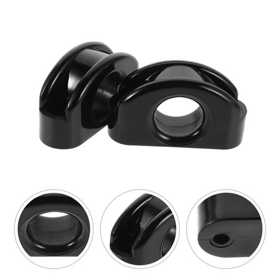 HONMEET 2-Pack Black Nylon Pulley Guide for Smooth Marine and Performance