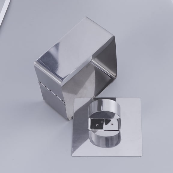 HONMEET 2 Pcs Square Cake Mold Silver Baking Tool for Home Kitchen and Professional Cake Shop