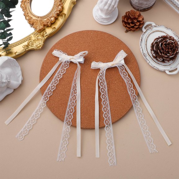 HONMEET 2 Pcs Small Hair Bows For Women Simple Solid Colors For