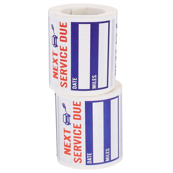 HONMEET 2 Rolls Service Due Labels for Windshield Mirror Gloss Adhesive Auto Maintenance Vehicle Tracking