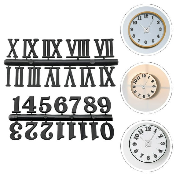 HONMEET 2 Sets Black Clock Numbers Kit for Diy Enthusiasts and Office Use