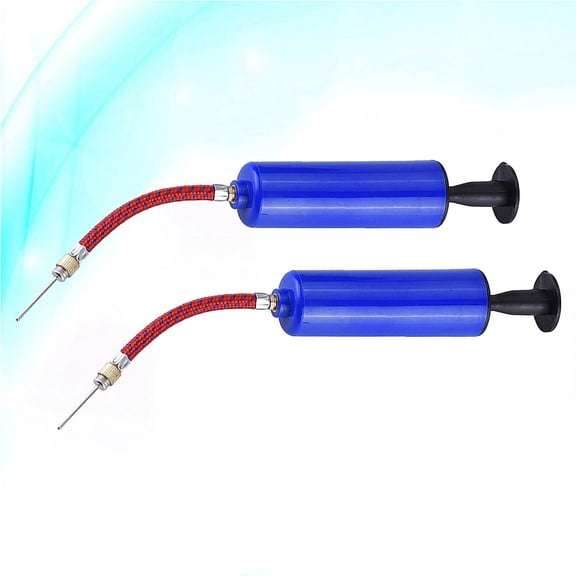 HONMEET 2Sets Portable Blue Volleyball Inflator with Hose Holder for Easy Carry