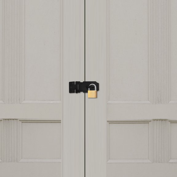 HONMEET 2Sets Stainless Steel Door Latch Lock Black for Cabinets Gates Windows with Screws