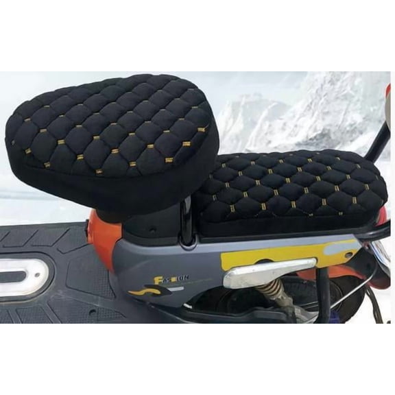 HONMEET 2 Sets Universal Bike Seat Cover Non-Slip Saddle Cushion Cotton Seat Pad Protector Winter Cycling Accessory for Electric Scooters