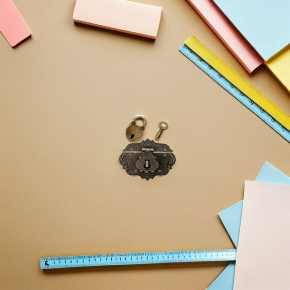 HONMEET 2 Sets Vintage Lock with Key Multi Hasp Latch for Home Decor and Security Needs