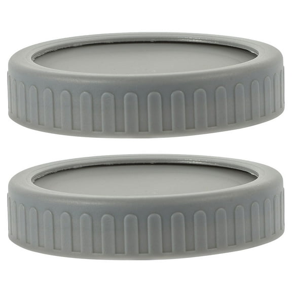 HONMEET 2Sets Grey Mason Jar Lid Large Mouth Seal Cover with Silicone Ring for Home Use