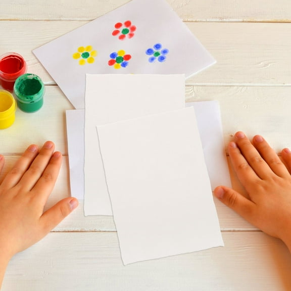 HONMEET 20 Sheets White Deckled Edge Watercolor Paper, Cotton Pulp, Medium Rough Texture for Artists and Crafts