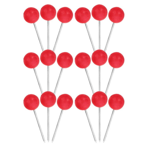 HONMEET 200Pcs Red Round Head Push Pins Stainless Steel Needle for Map Cork Board and Office Use
